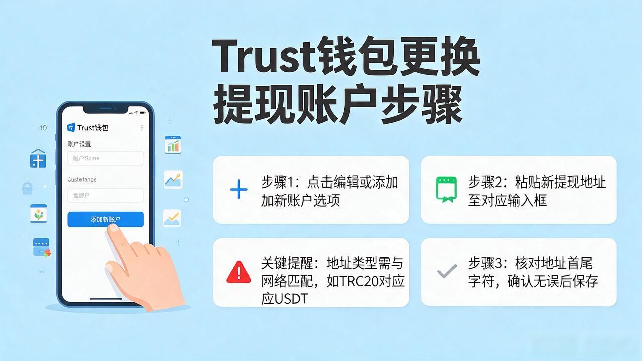 Trust钱包提现账户怎么更换？照着做就行