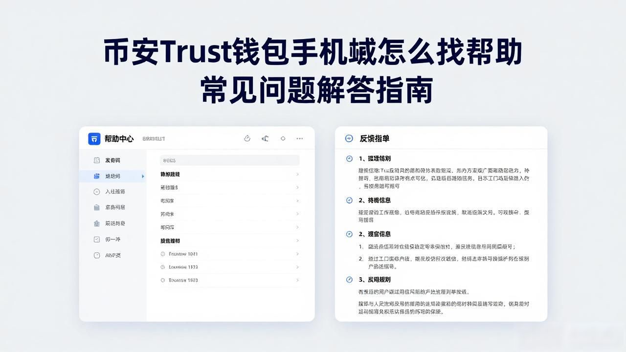 币安Trust钱包手机版怎么找帮助 常见问题解答指南