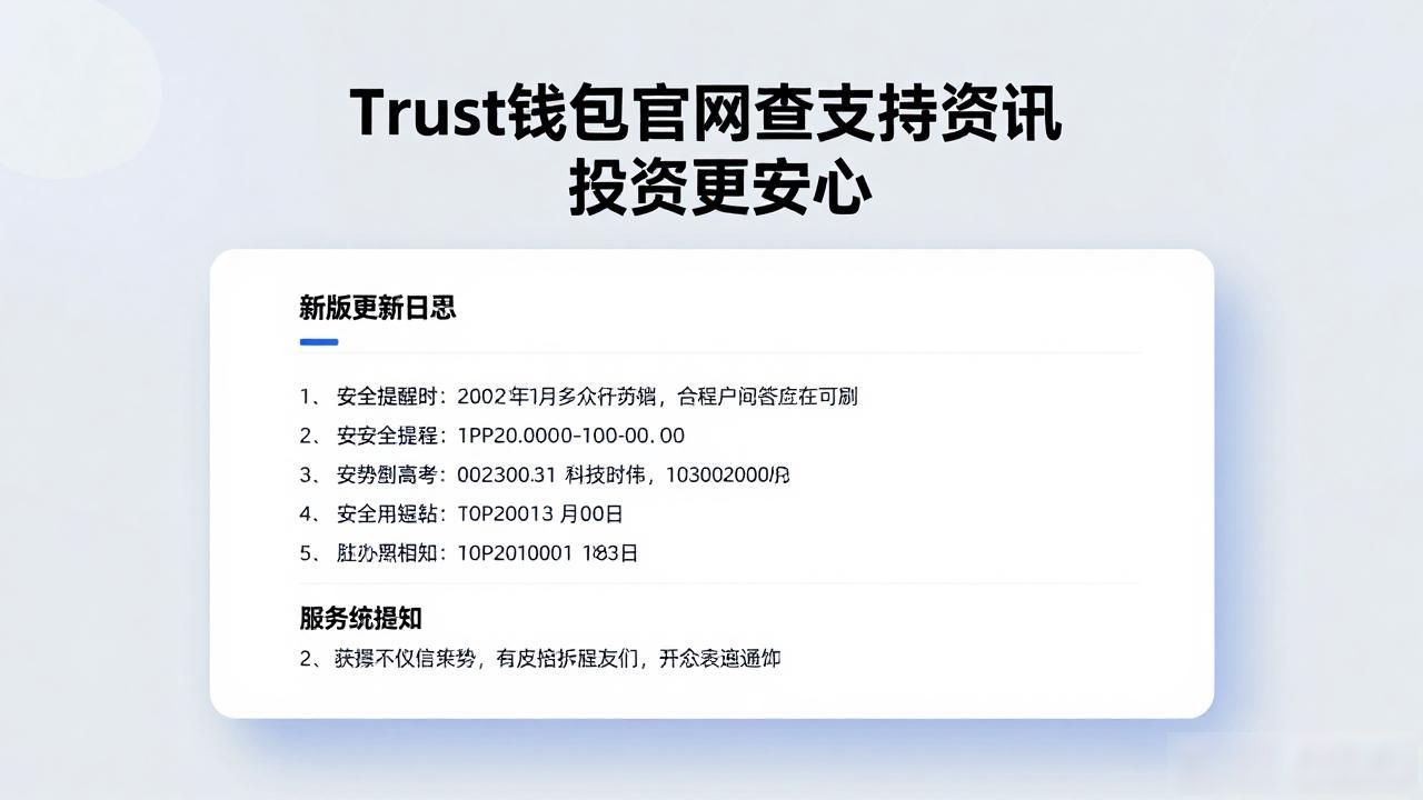 Trust钱包官网查支持资讯 投资更安心