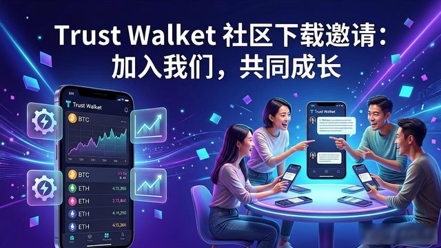 Trust Wallet downloads inviting the user community to participate Trust Wallet 社区下载邀请：加入我们，共同成长