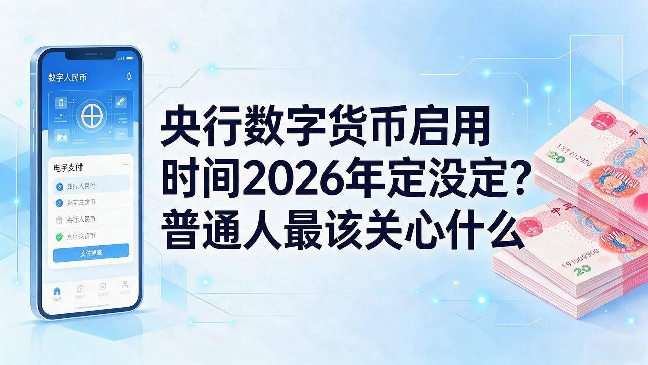 央行数字货币启用时间2026年定没定？普通人最该关心什么