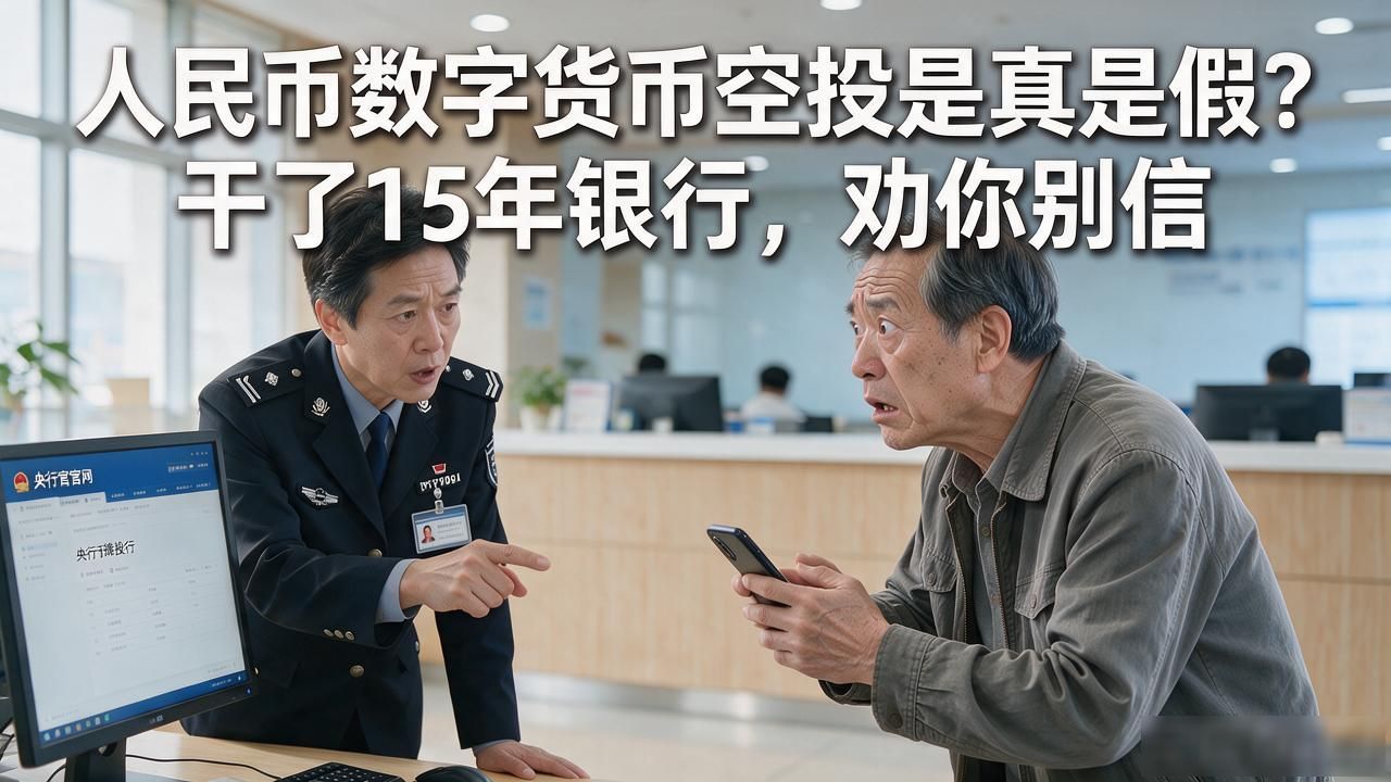 人民币数字货币空投是真是假？干了15年银行，劝你别信