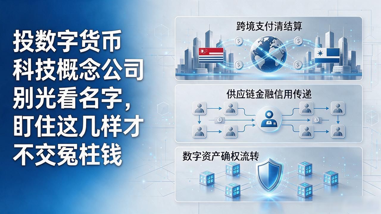 投数字货币科技概念公司别光看名字，盯住这几样才不交冤枉钱