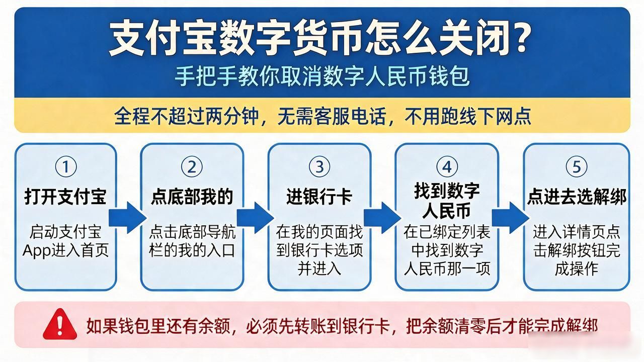 支付宝数字货币怎么关闭？手把手教你取消数字人民币钱包