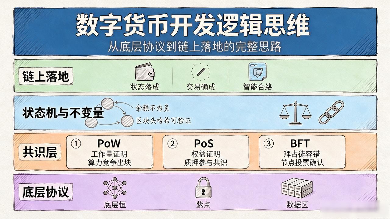 数字货币开发逻辑思维|从底层协议到链上落地的完整思路