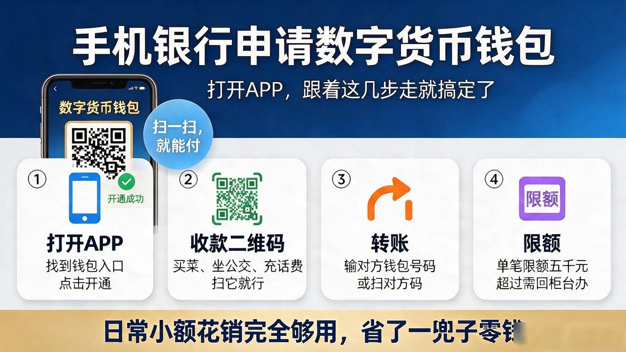 手机银行怎么申请数字货币钱包？打开APP，跟着这几步走就搞定了