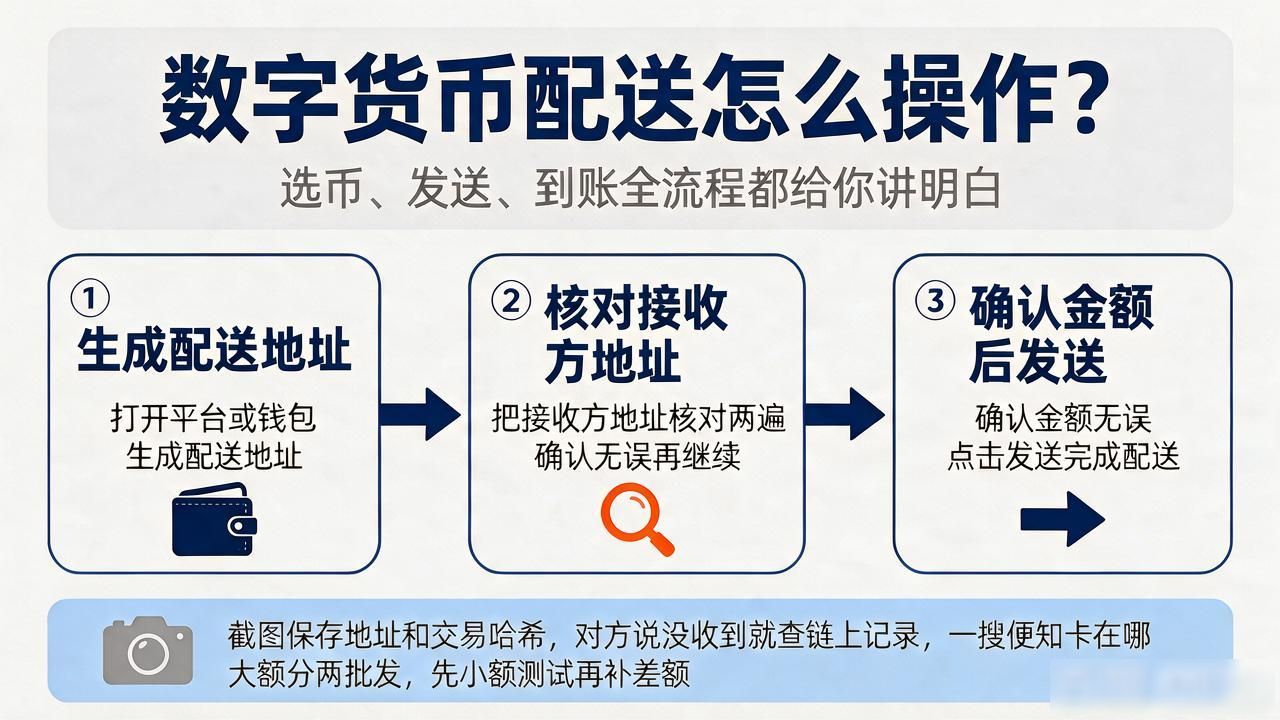 数字货币配送怎么操作？选币、发送、到账全流程都给你讲明白