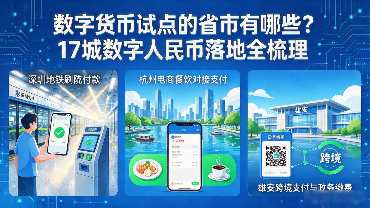 数字货币试点的省市有哪些？17城数字人民币落地全梳理