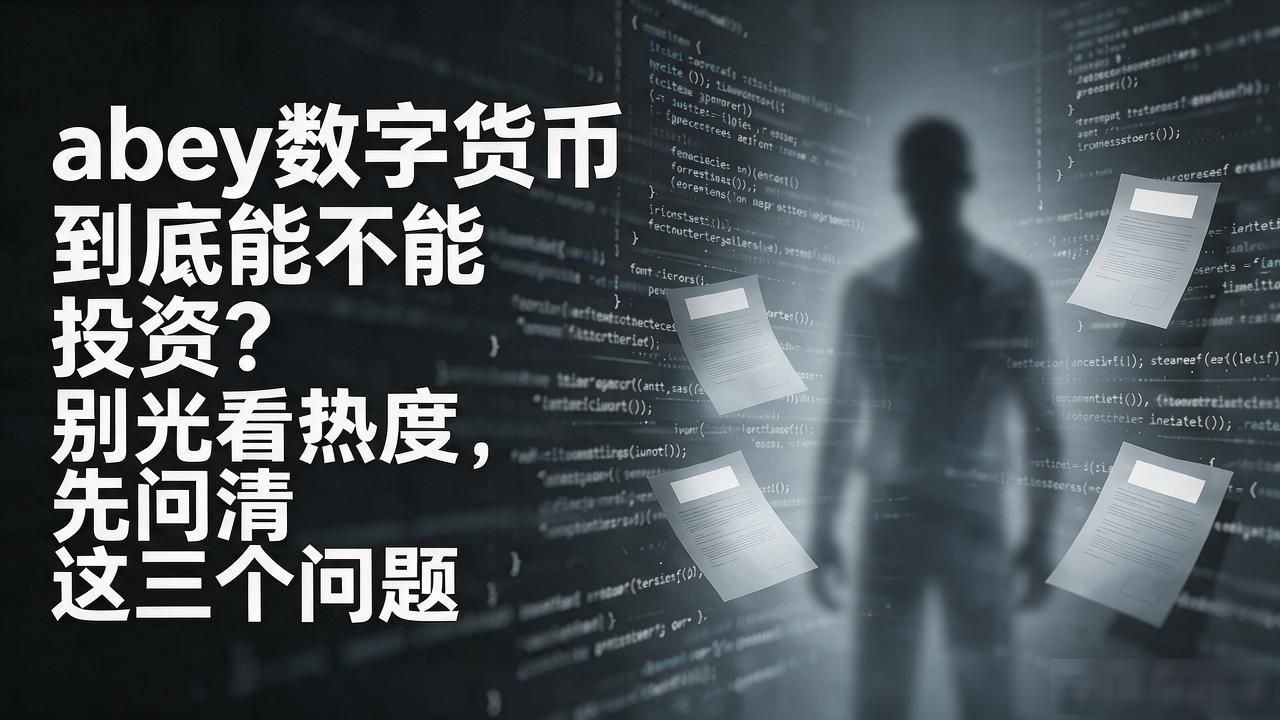 abey数字货币到底能不能投资?别光看热度,先问清这三个问题