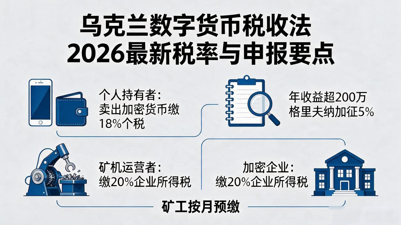 乌克兰数字货币税收法 2026最新税率与申报要点